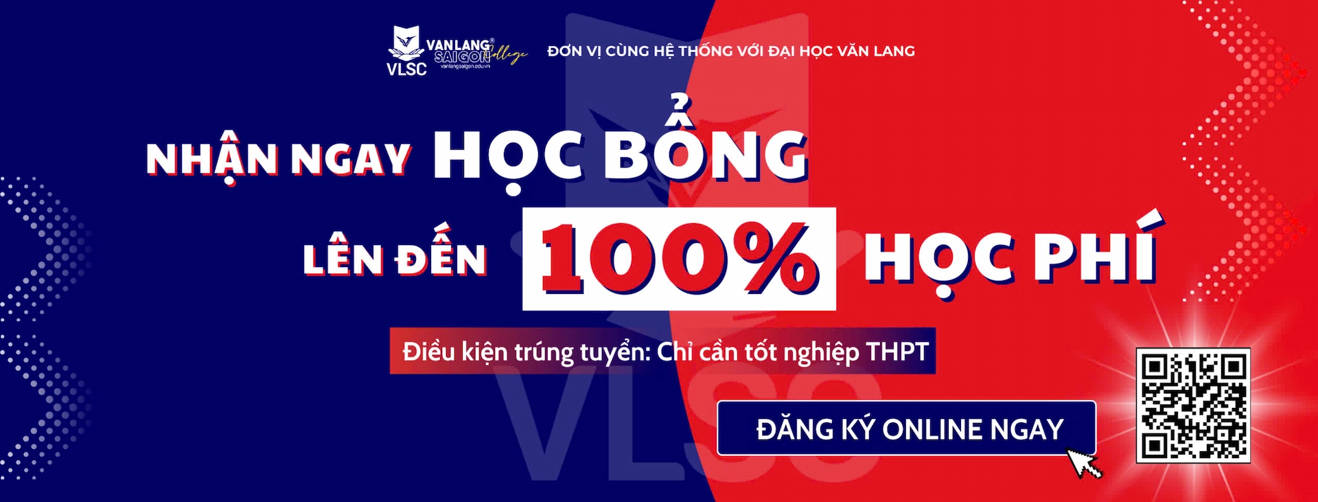 Banner nhận học bổng 100% học phí
