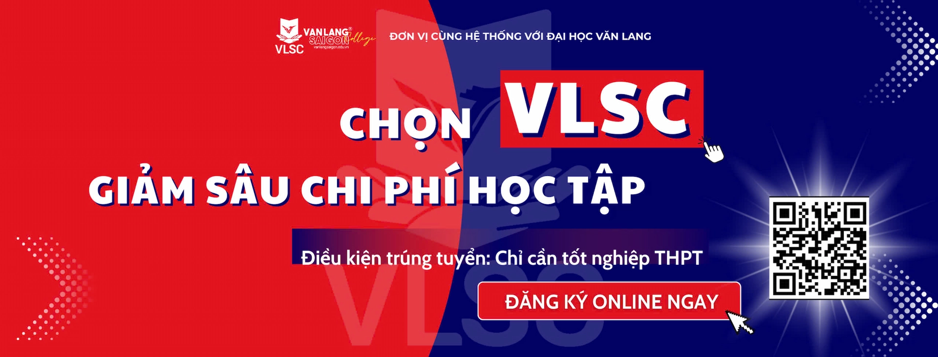 Banner giảm học phí với điều kiện đậu tốt nghiệp